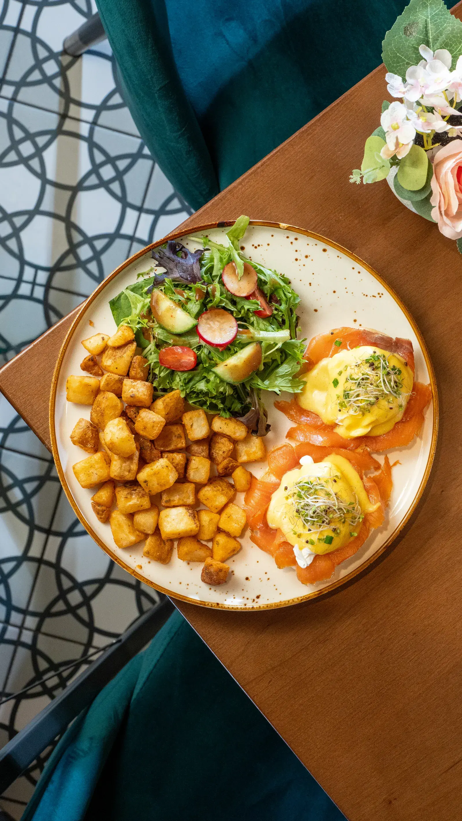 A large brunch spread at Solena